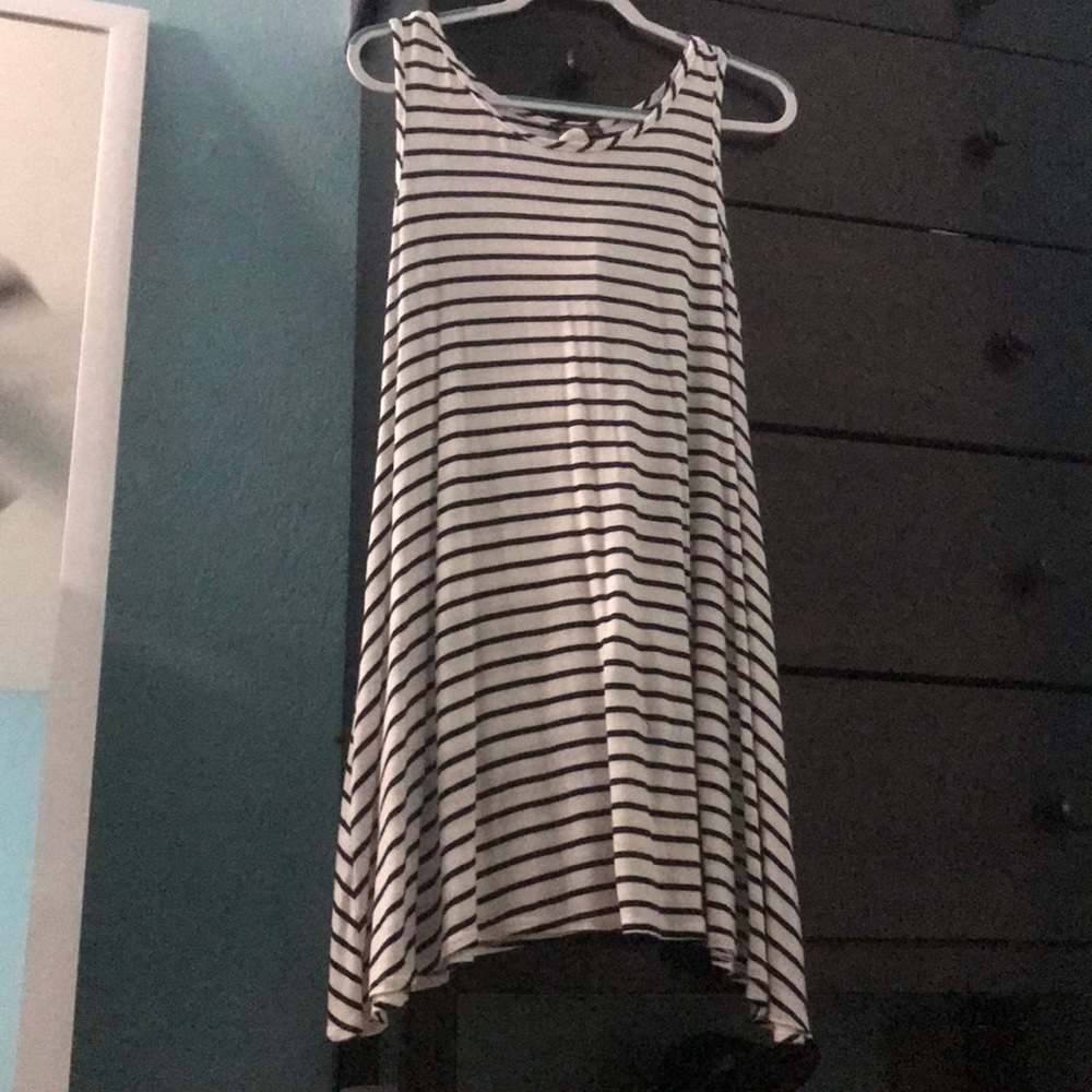 black and white striped dress.